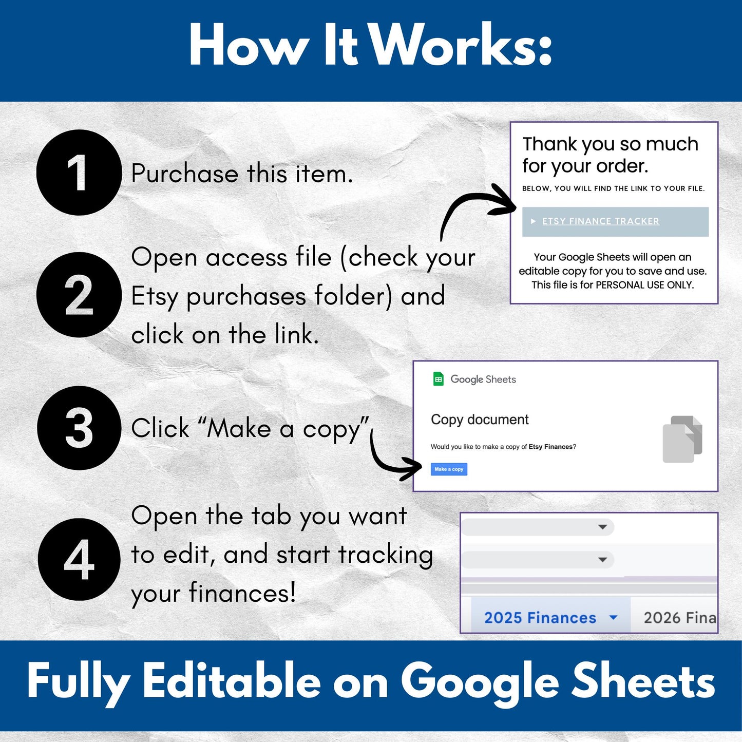 Etsy Seller Finance Tracker | Google Sheets Template - Fully Editable (Digital Download)