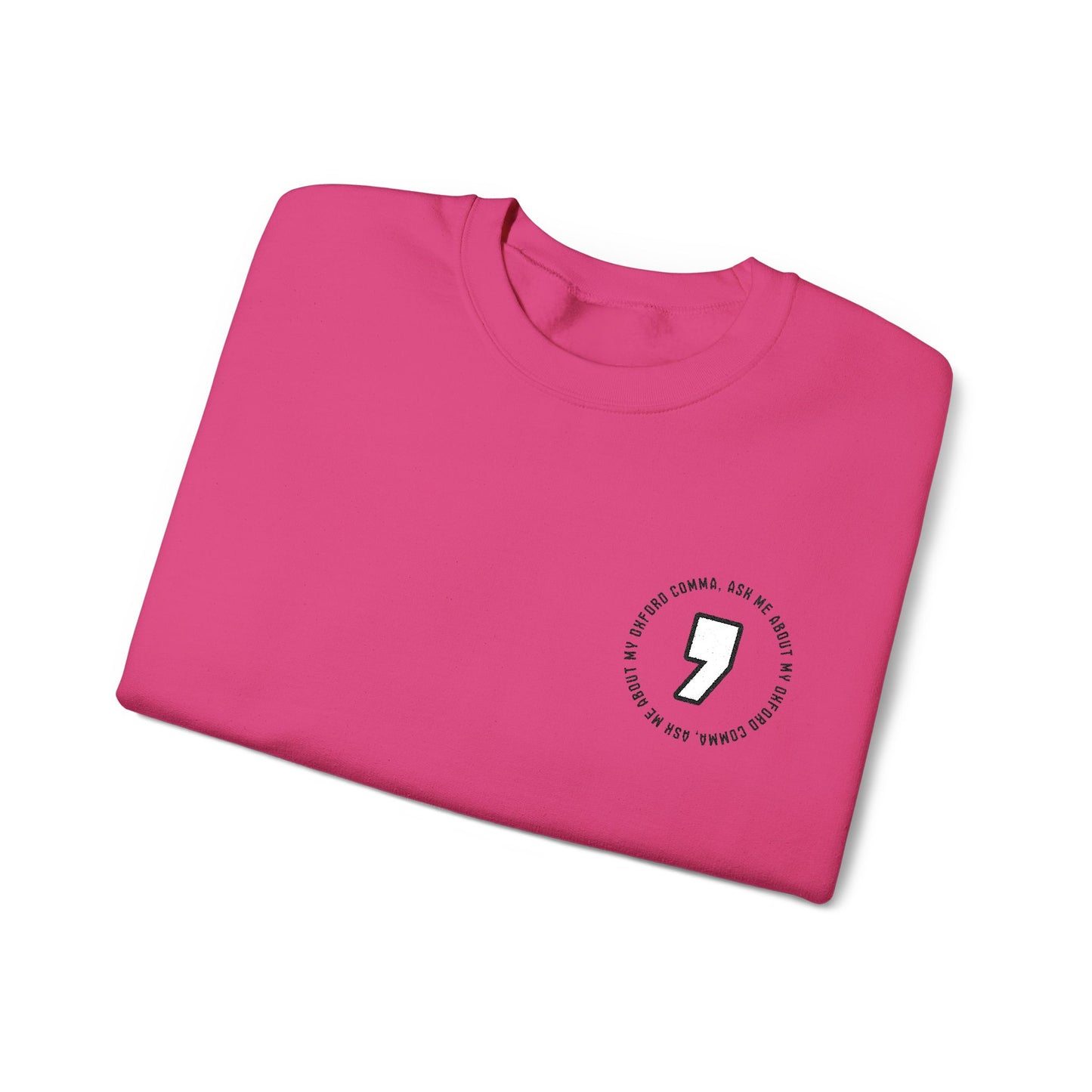Oxford Comma Embroidered Crewneck Sweatshirt | Literary Apparel, English Language Pullover