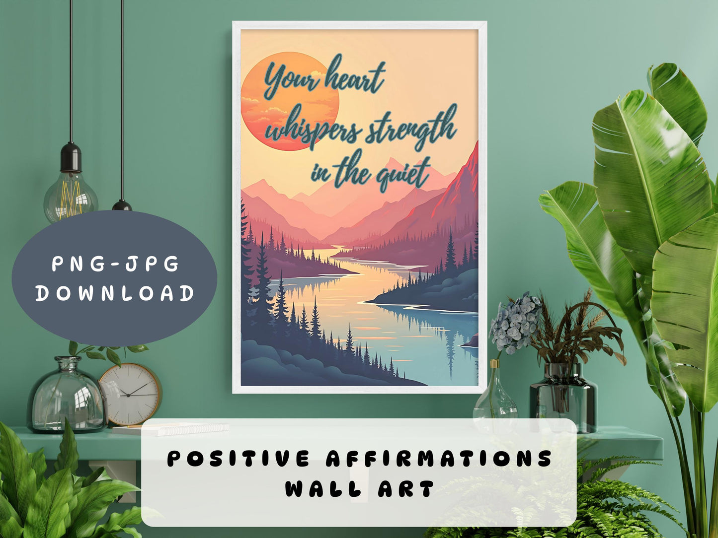 Calming Corner Mental Health Poster | Encouragement Wall Art - Quiet Strength (Digital Download)