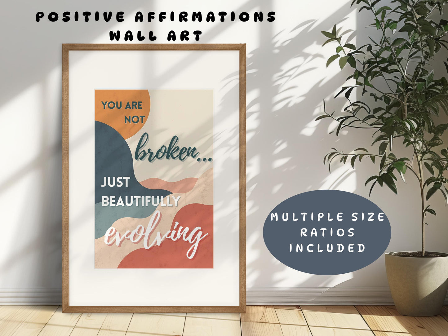 Positive Self Talk Wall Art | You Are Not Broken Poster (Digital Download)