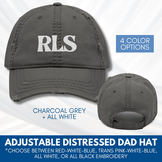 RLS Radical Left Scum Embroidered Baseball Cap | Distressed Dad Hat, Progressive Leftist Red White Blue