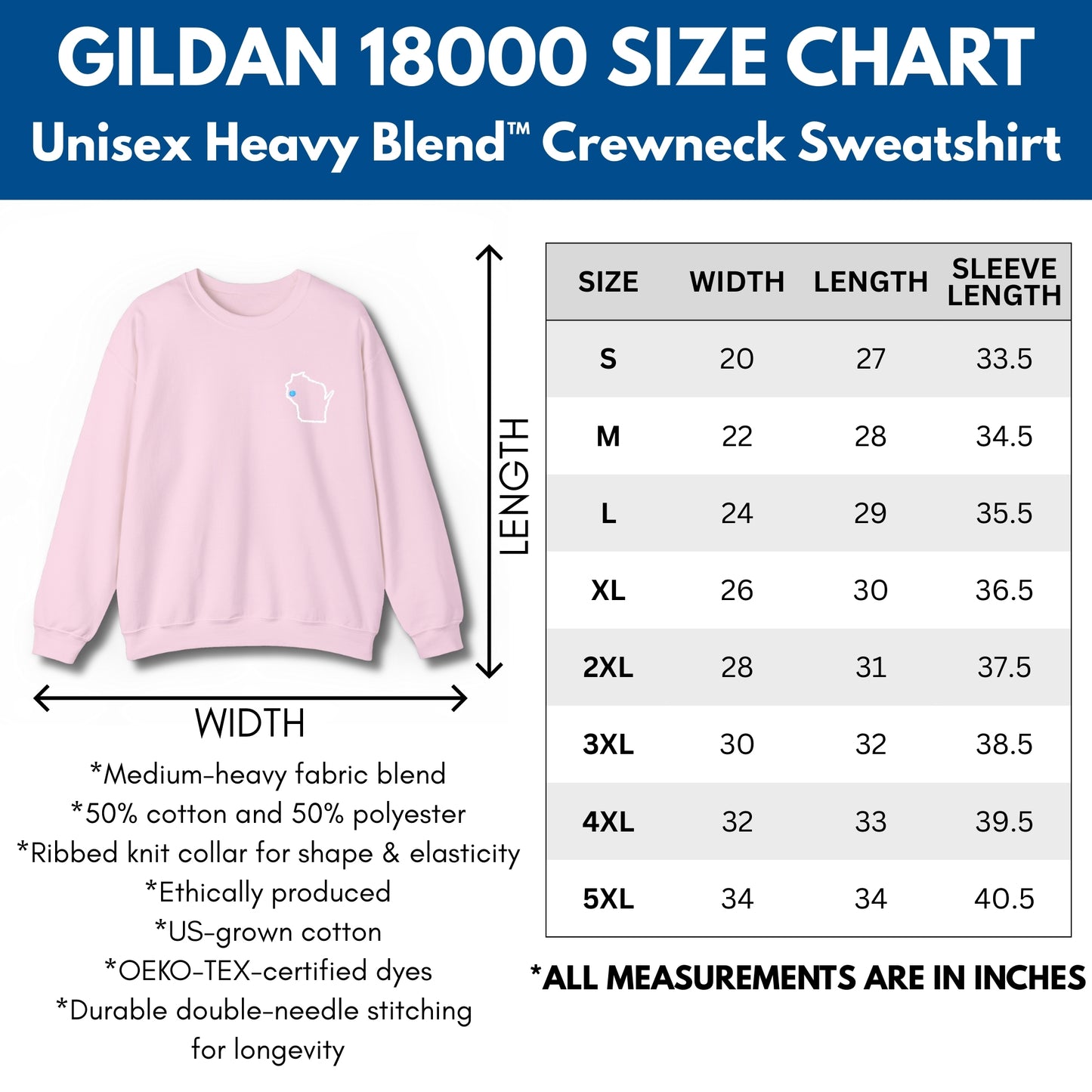 Embroidered Blue Dot Red State Crewneck Sweatshirt | Custom to YOUR State & City, Political Activist Pullover