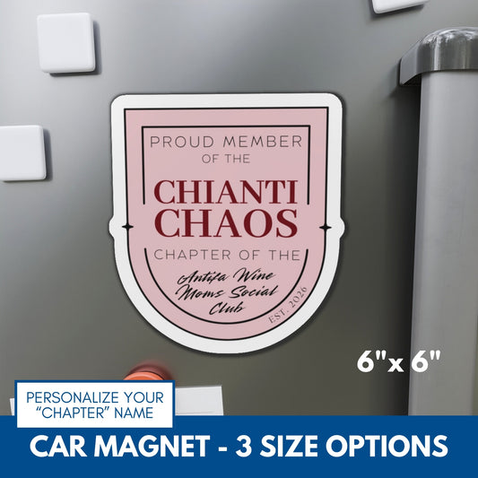 Personalized Antifa Wine Moms Social Club Car Magnet | Anti Fascism Activist Decor