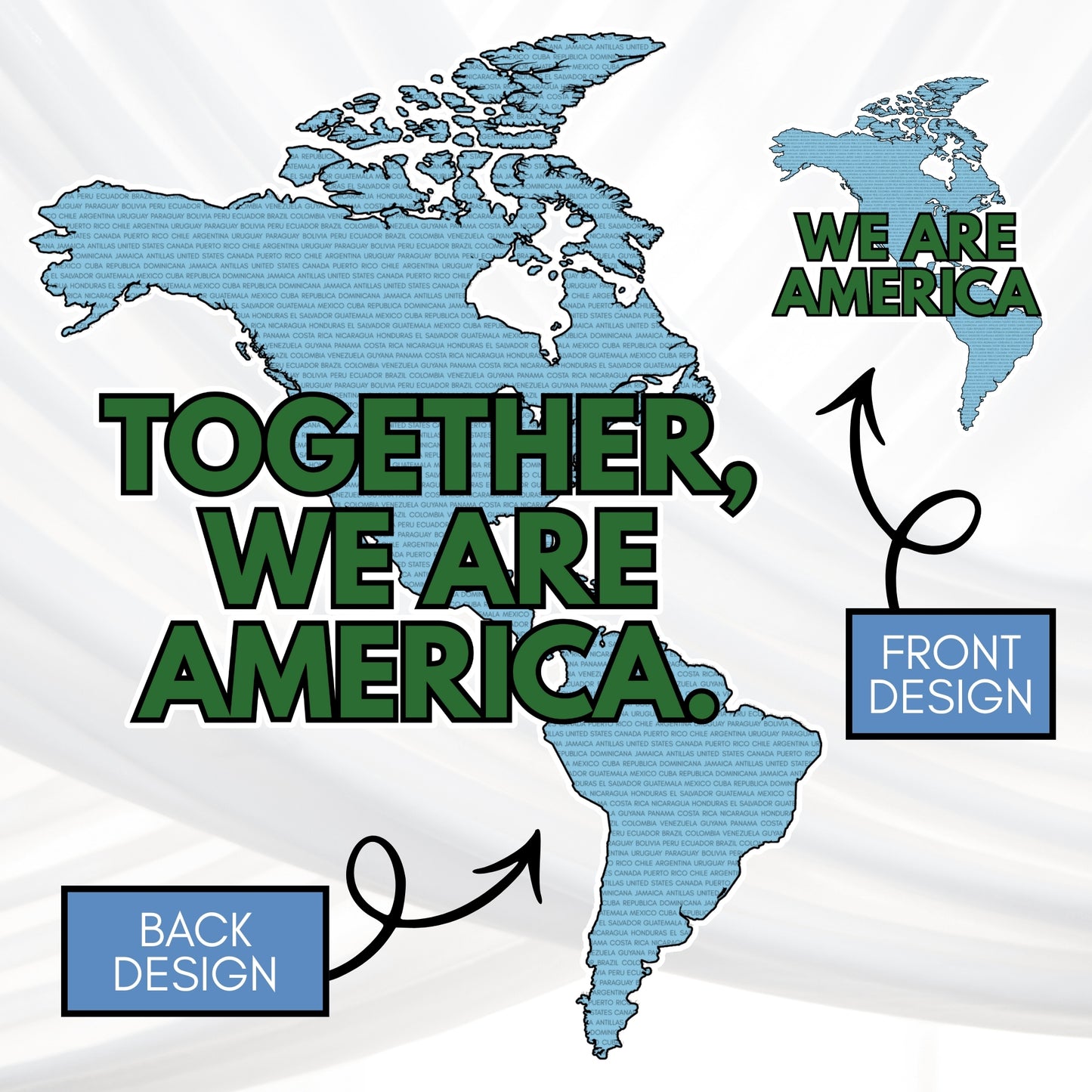 Together We Are America Unisex Short Sleeve T-Shirt | World Unity Graphic Tee