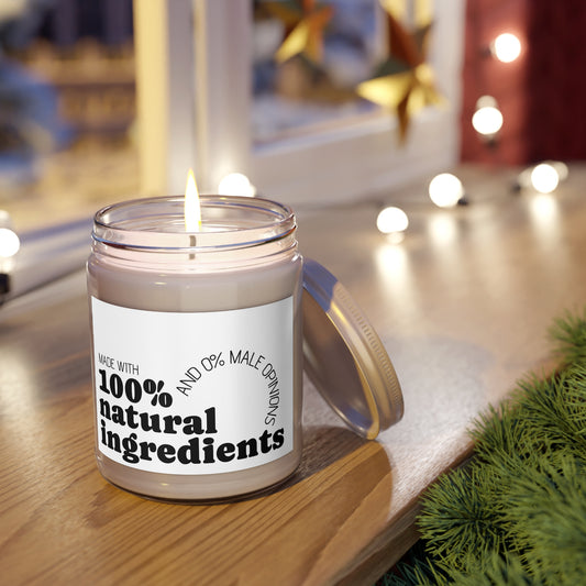 Feminist Scented Soy Candle - 100% Natural Ingredients, Zero Male Opinions, Self-Care, Home Fragrance, Empowerment Birthday Gift for Her