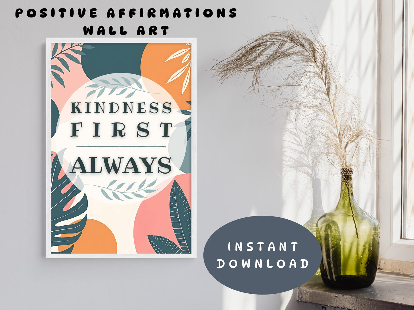 Mental Health Poster | Kindness First Always Classroom Decor Wall Art (Digital Download)