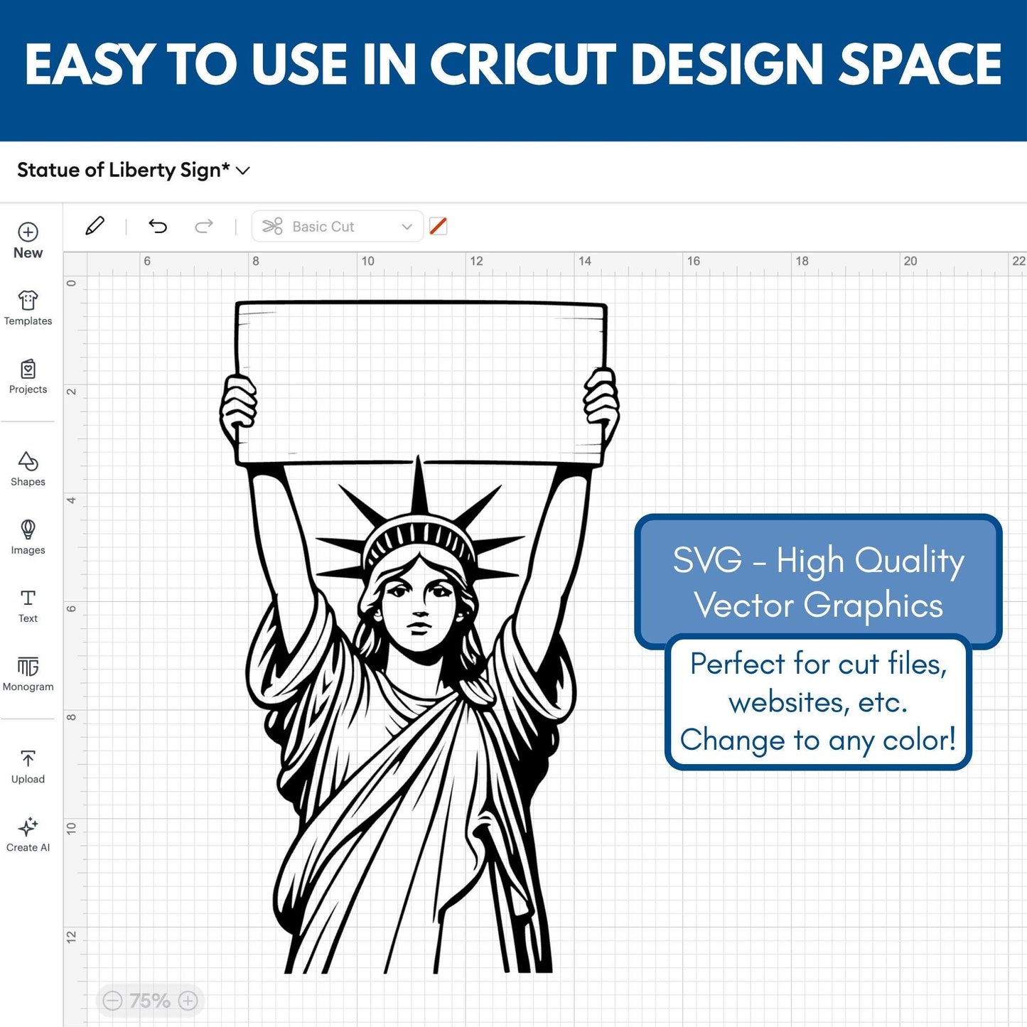 Statue of Liberty Sign Design Bundle | Political Activist Clipart (Digital Download)