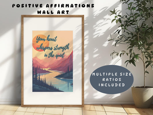 Calming Corner Mental Health Poster | Encouragement Wall Art - Quiet Strength (Digital Download)