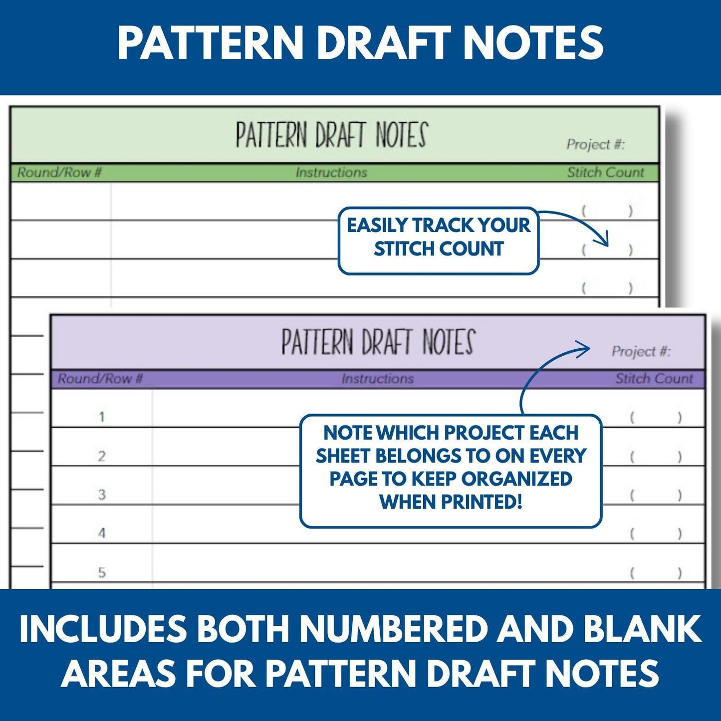 Crochet Pattern Project Planner | PDF, Excel & Google Sheets (Digital Download)