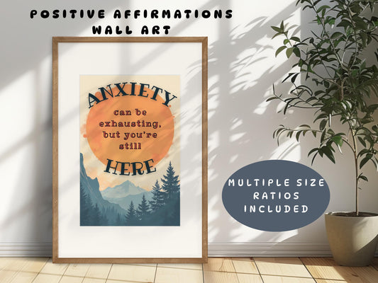 Emotional Coping Skills SEL Wall Art | Anxiety Can Be Exhausting Poster (Digital Download)