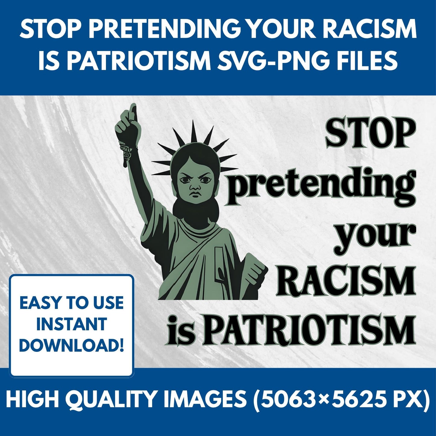 Anti-Racism Statue of Liberty | BLM Fist Activist Clipart (Digital Download, SVG, PNG)