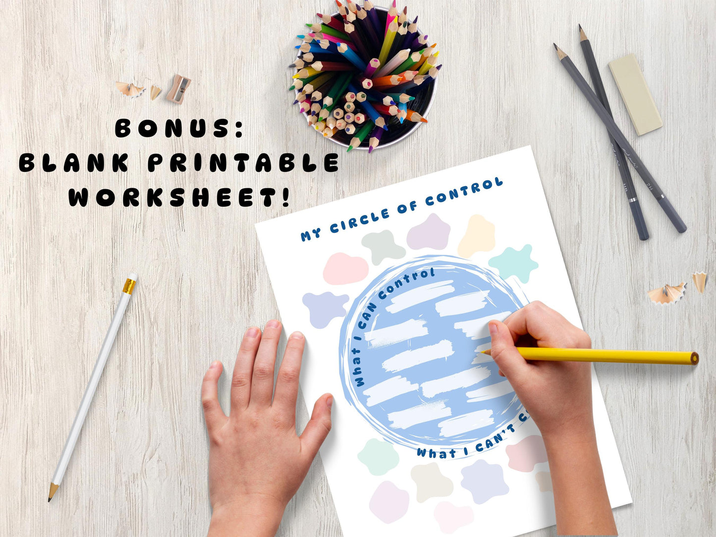 Circle of Control Poster: Kids Therapy Tool, Social Emotional Learning (Digital Download, Printable Worksheet)