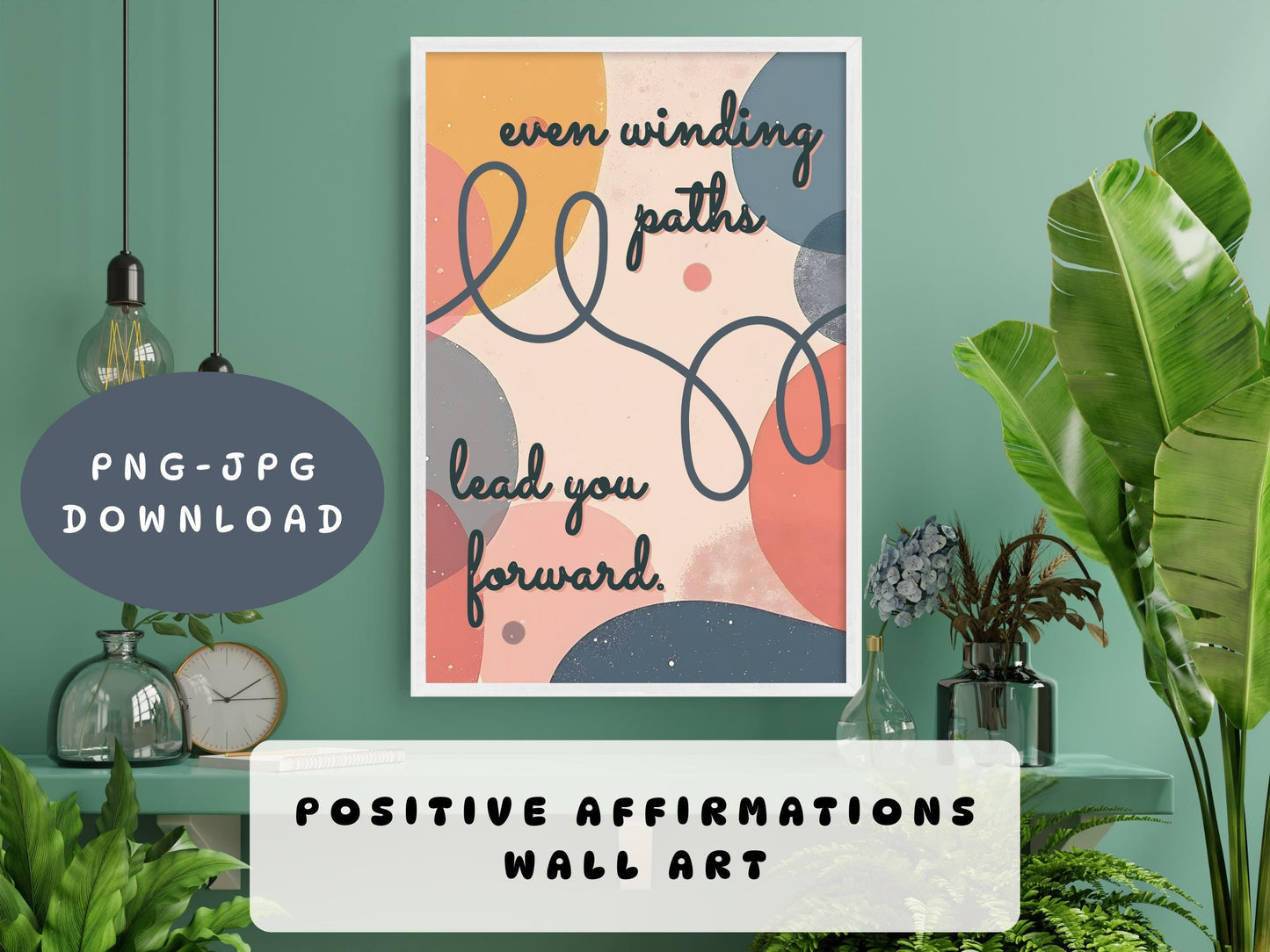 Growth Mindset Encouragement Wall Art | Winding Path Mental Health Poster (Digital Download)