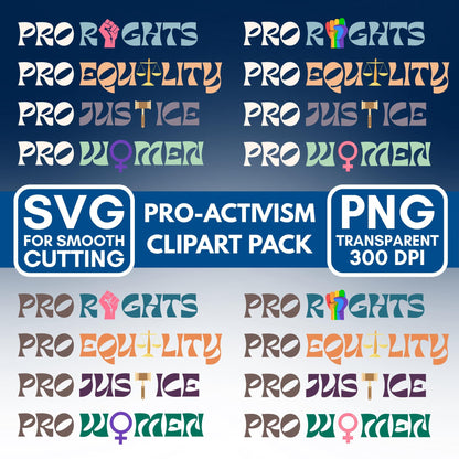 Democratic Activism Clipart Pack | Racial Equality, LGBTQIA Pride, Women's Rights (Digital Download)