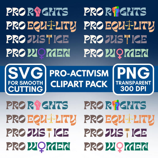 Democratic Activism Clipart Pack | Racial Equality, LGBTQIA Pride, Women's Rights (Digital Download)