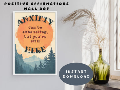 Emotional Coping Skills SEL Wall Art | Anxiety Can Be Exhausting Poster (Digital Download)