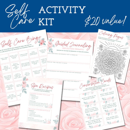 Self-Care Party Activity Kit | Printable Wellness Games, Guides, & Spa Recipes (Digital Download, PDF)