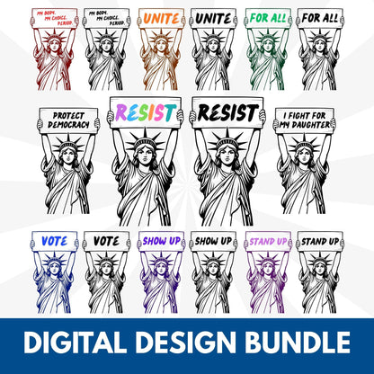 Statue of Liberty Sign Design Bundle | Political Activist Clipart (Digital Download)