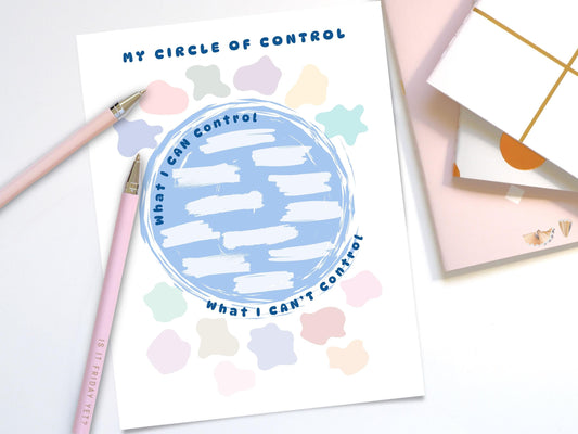 Circle of Control Worksheet: Kids Therapy, SEL Activity (Digital Download)