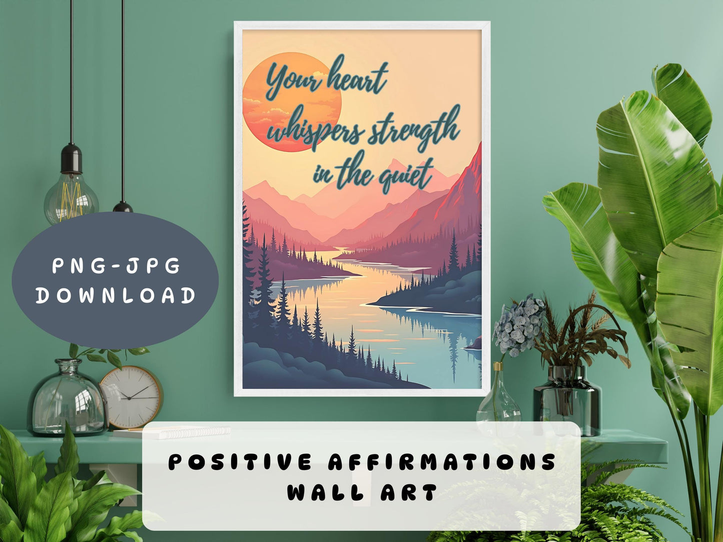 Calming Corner Mental Health Poster | Encouragement Wall Art - Quiet Strength (Digital Download)
