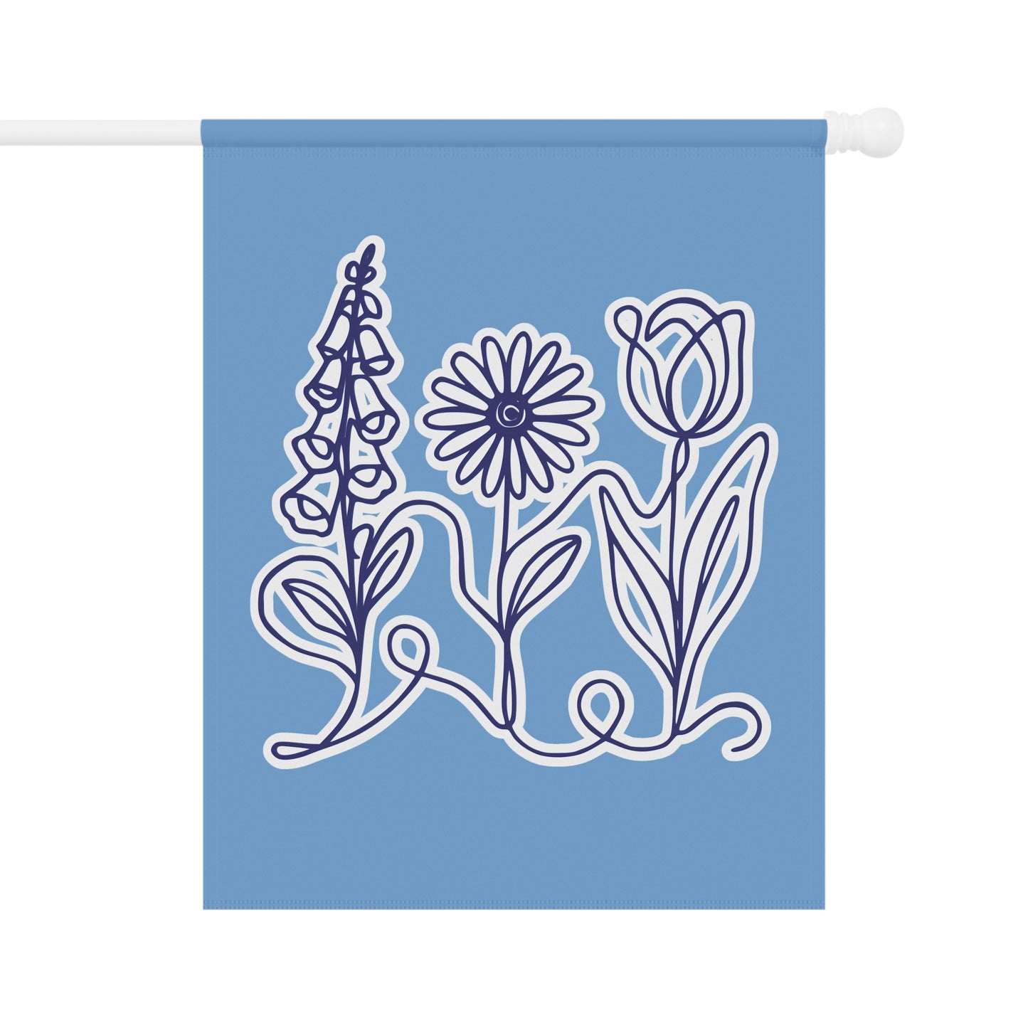 Foxglove Daisy Tulip Garden Flag | Floral Banner Porch Flag (2 Size Options)