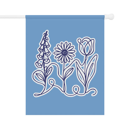 Foxglove Daisy Tulip Garden Flag | Floral Banner Porch Flag (2 Size Options)