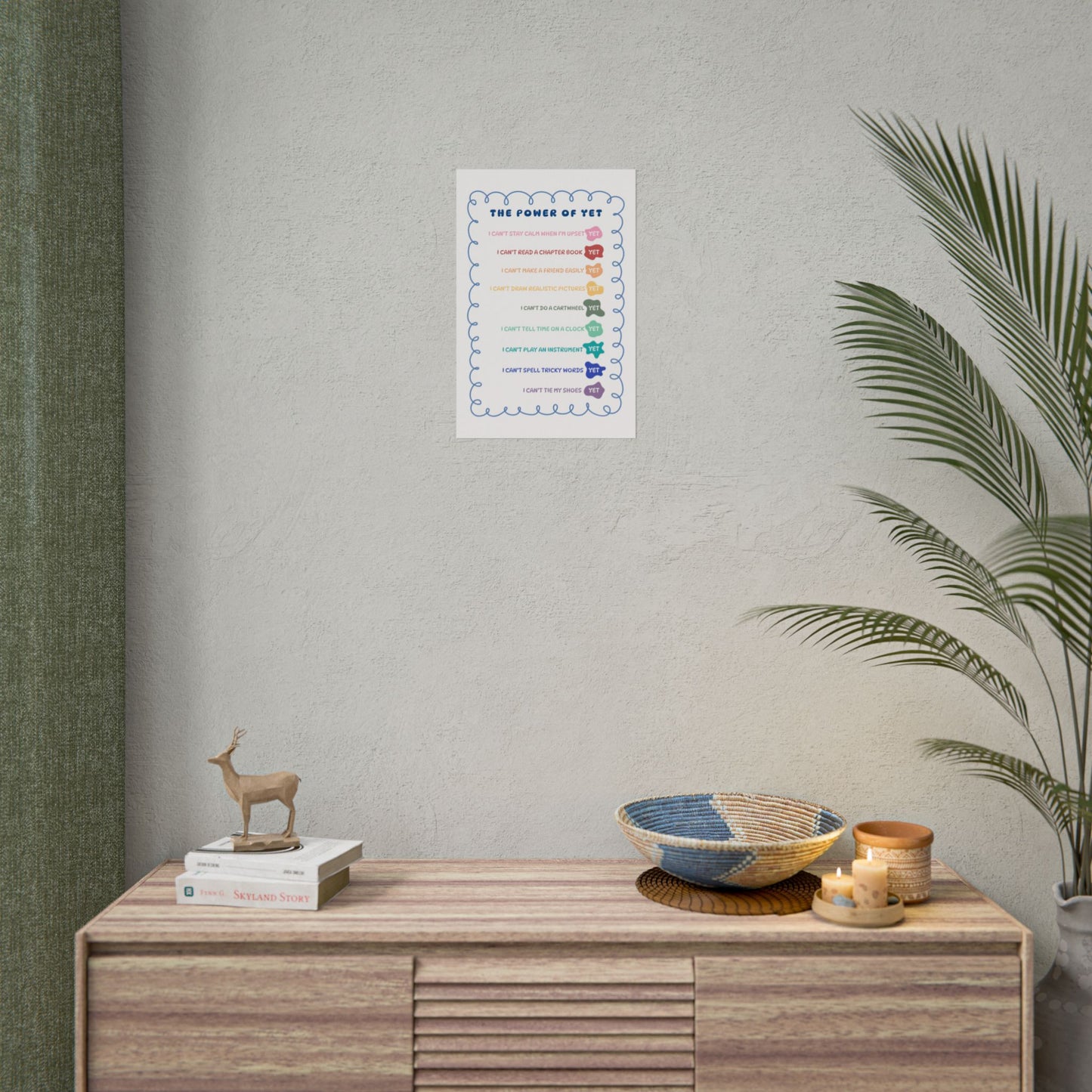 The Power of Yet Poster | Growth Mindset Therapist Classroom Decor, Positive Affirmations (Physical Item)