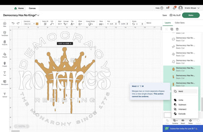 Democracy Has No Kings Clipart | Resisting Monarchy Since 1776 (Digital Download, SVG, PNG)