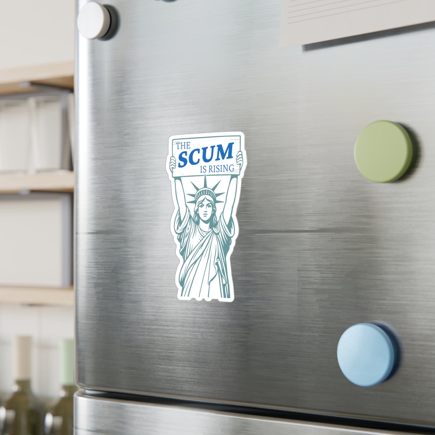 Statue of Liberty 'The Scum Is Rising' RLS Sticker | Kiss-Cut Vinyl Decal (Indoor/Outdoor)