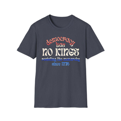 No Kings Protest T-Shirt | Patriotic Activist Apparel, Democratic Activism Rally Graphic Tee (Unisex)