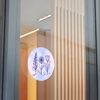 Subtle FDT Flowers Sticker | Foxglove, Daisy, Tulip, Floral Line Art Vinyl Decals