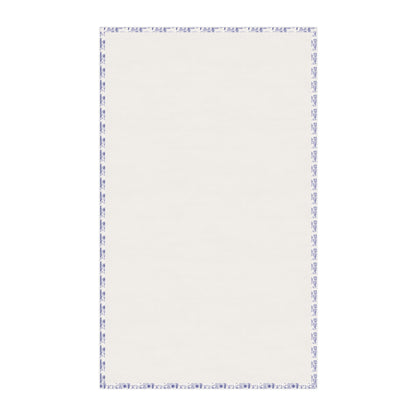 *Subtle FDT Flowers Cotton Tea Towel | Foxglove Daisy Tulip Blue & White Floral Kitchen Towel