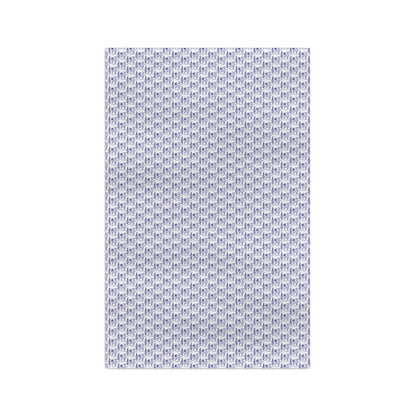 Subtle FDT Flowers Microfiber Tea Towel | Blue & White Floral, Foxglove Daisy Tulip Kitchen Towel