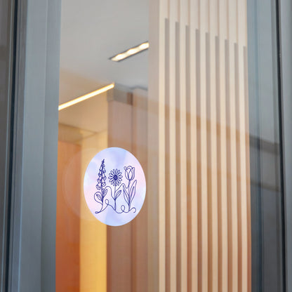 Subtle FDT Flowers Sticker | Foxglove, Daisy, Tulip, Floral Line Art Vinyl Decals