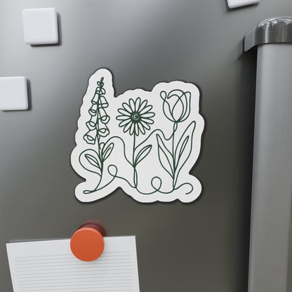 Subtle FDT Foxglove Daisy Tulip Car Magnet - Sage Green | Political Activism Car Decor