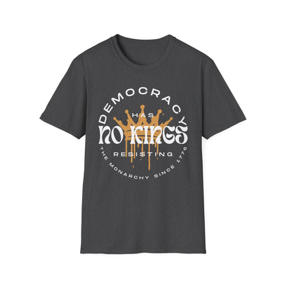 No Kings Protest T-Shirt | Patriotic Activist Apparel, Democratic Activism Rally Graphic Tee (Unisex)