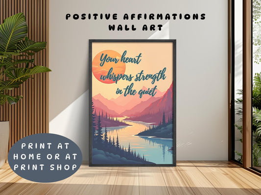 Calming Corner Mental Health Poster | Encouragement Wall Art - Quiet Strength (Digital Download)