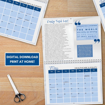 Political Activism 2026 Wall Calendar | 365 Days of Action (8.5x11 PDF, Digital Download)