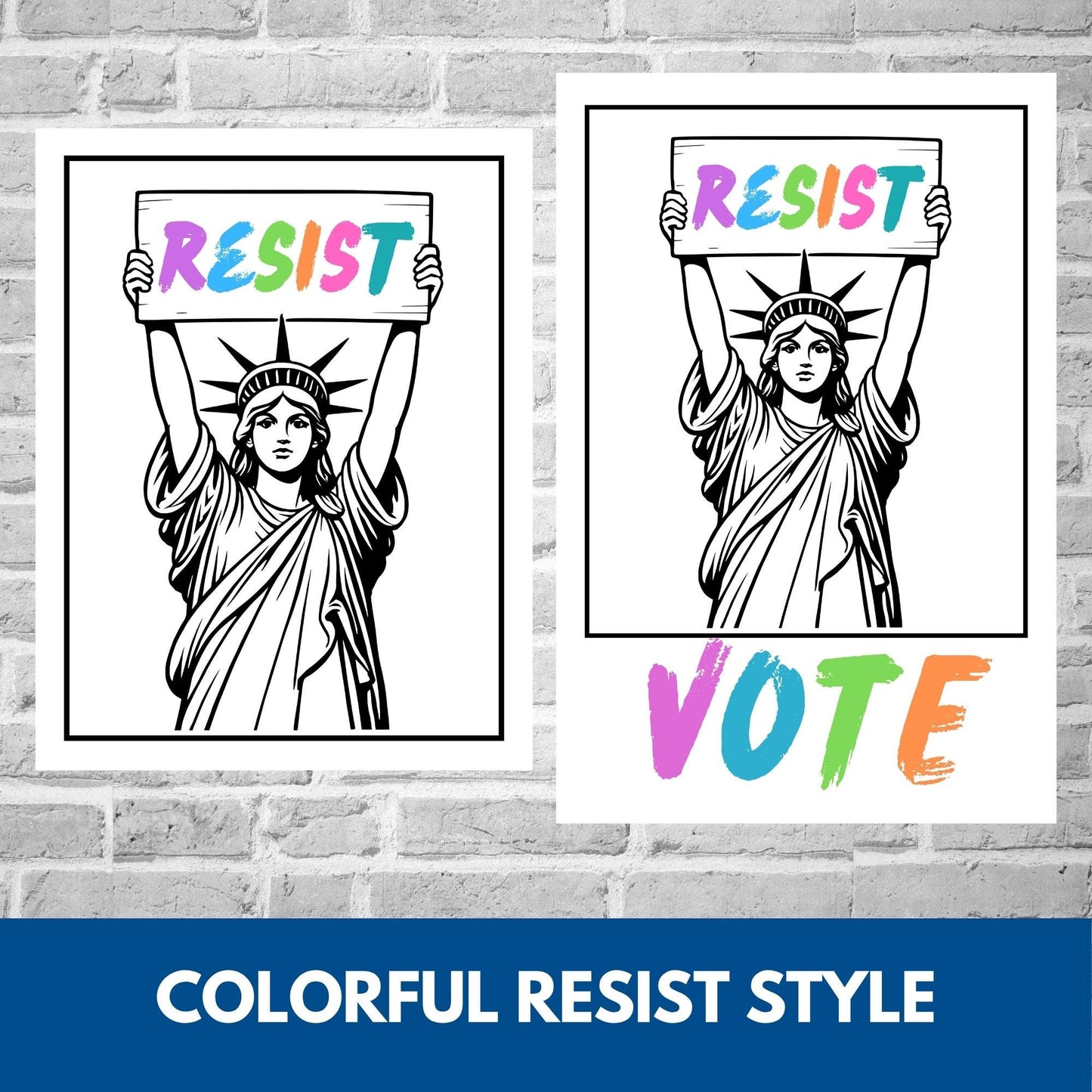 Statue of Liberty Printable Protest Sign | Resist, Vote, Political Wall Art (Digital Download)