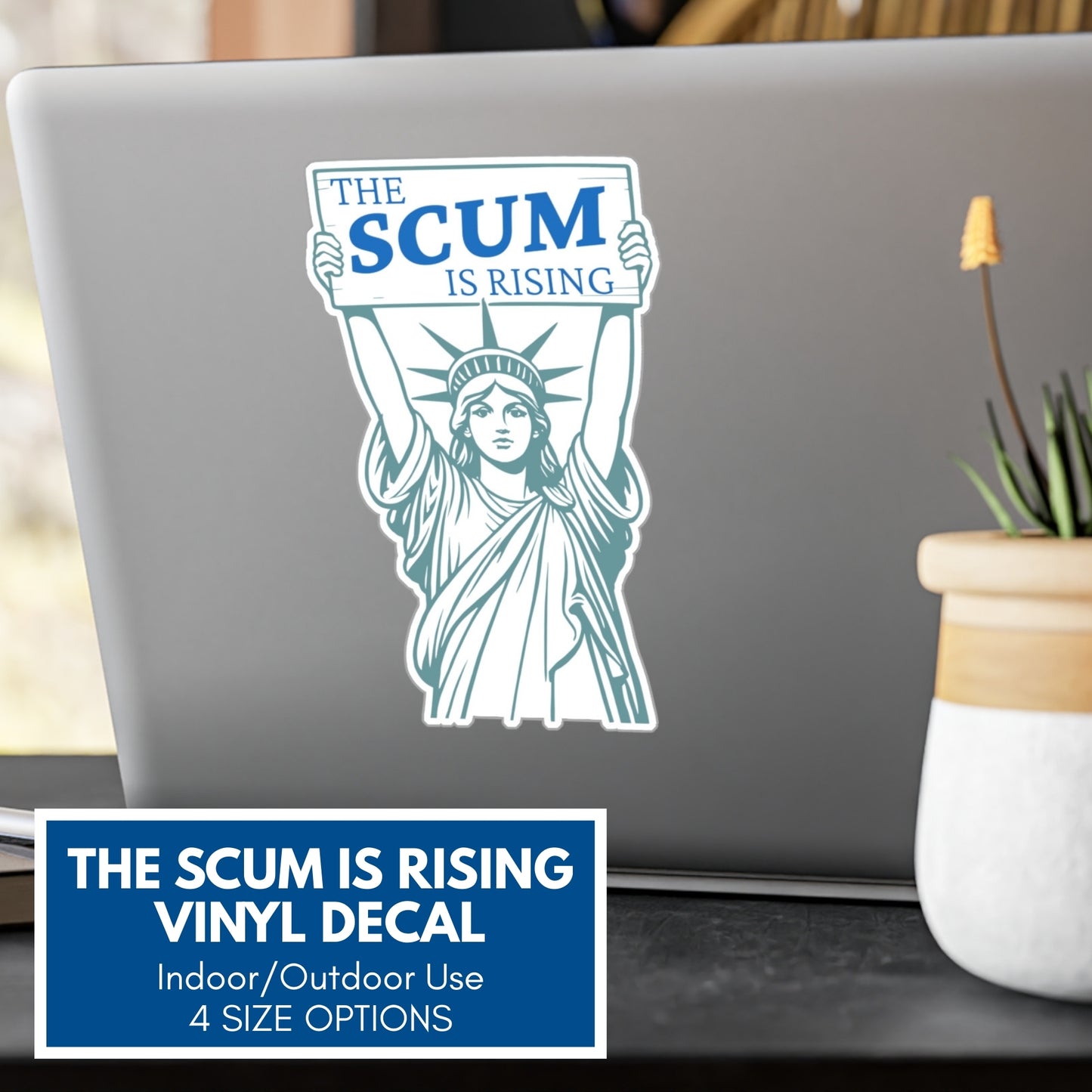Statue of Liberty 'The Scum Is Rising' RLS Sticker | Kiss-Cut Vinyl Decal (Indoor/Outdoor)