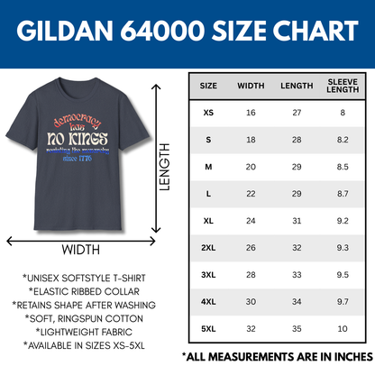 No Kings Protest T-Shirt | Patriotic Activist Apparel, Democratic Activism Rally Graphic Tee (Unisex)