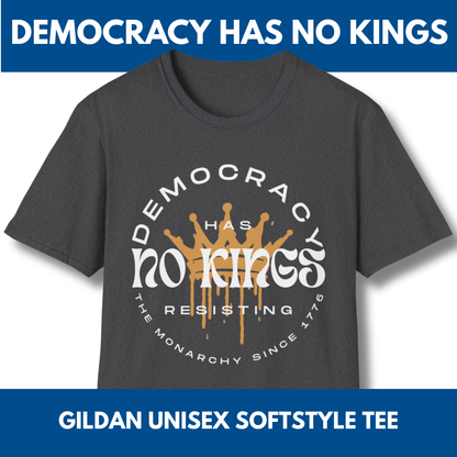 No Kings Protest T-Shirt | Patriotic Activist Apparel, Democratic Activism Rally Graphic Tee (Unisex)
