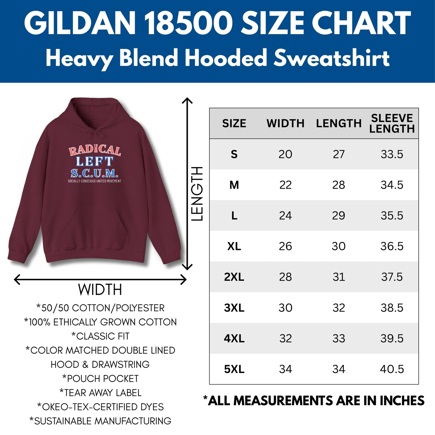 Radical Left Scum Hoodie | Progressive Leftist Political Statement Pullover Sweatshirt