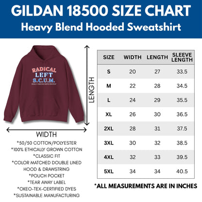 Radical Left Scum Hoodie | Progressive Leftist Political Statement Pullover Sweatshirt