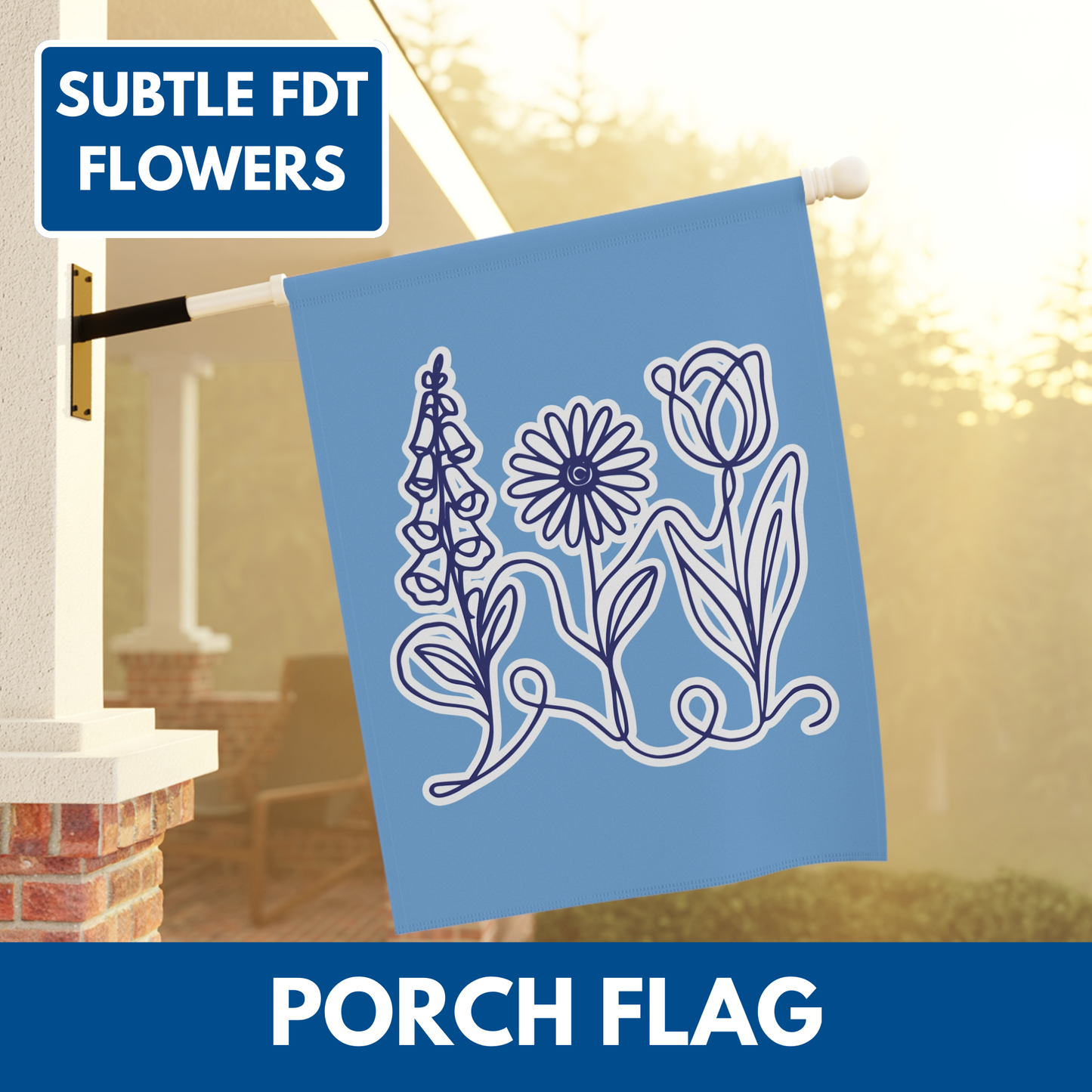 Foxglove Daisy Tulip Garden Flag | Floral Banner Porch Flag (2 Size Options)
