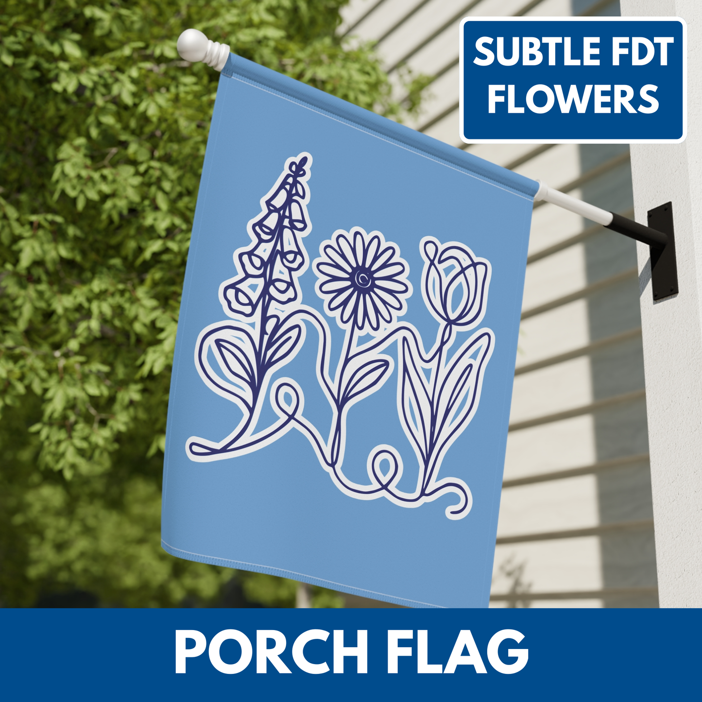 Foxglove Daisy Tulip Garden Flag | Floral Banner Porch Flag (2 Size Options)