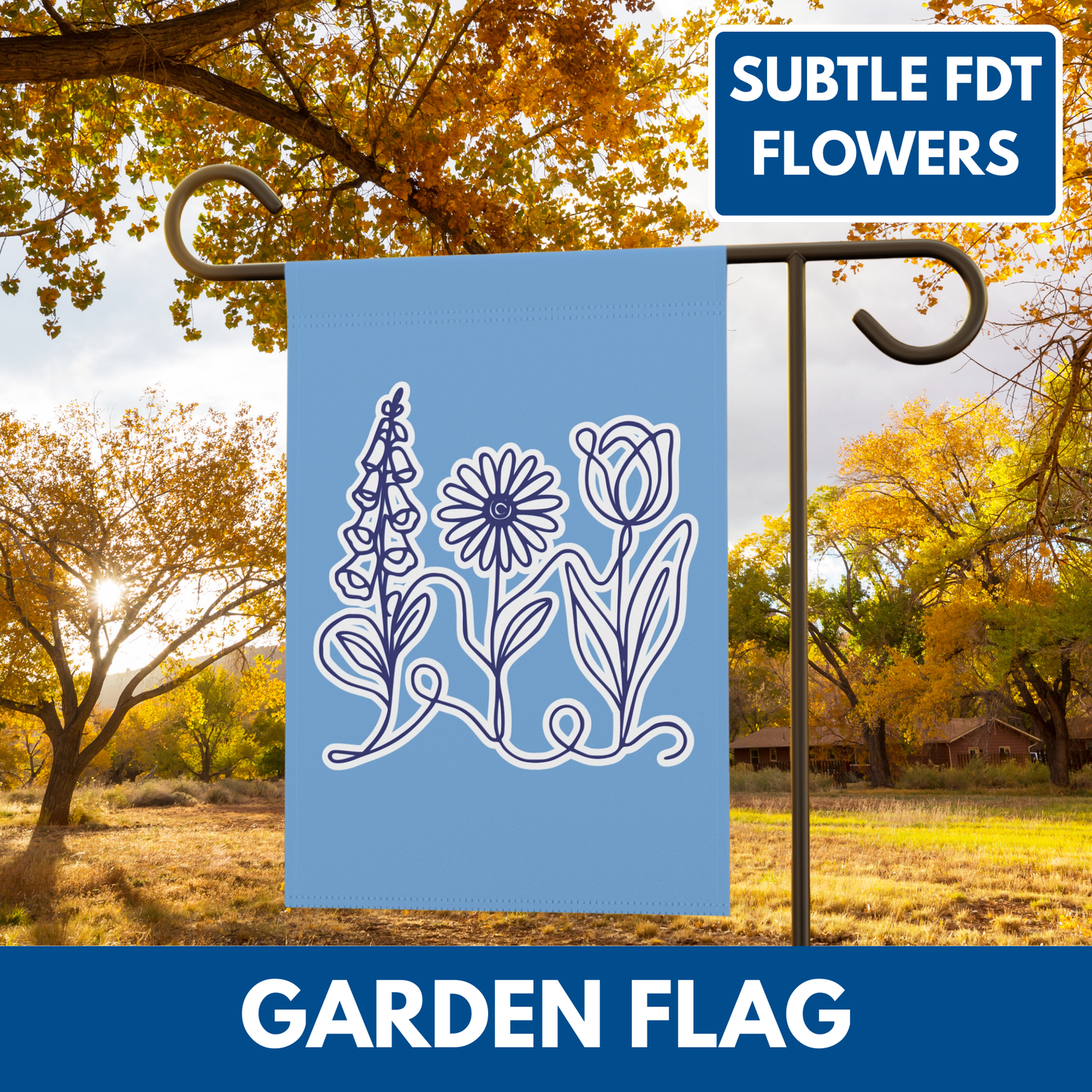 Foxglove Daisy Tulip Garden Flag | Floral Banner Porch Flag (2 Size Options)