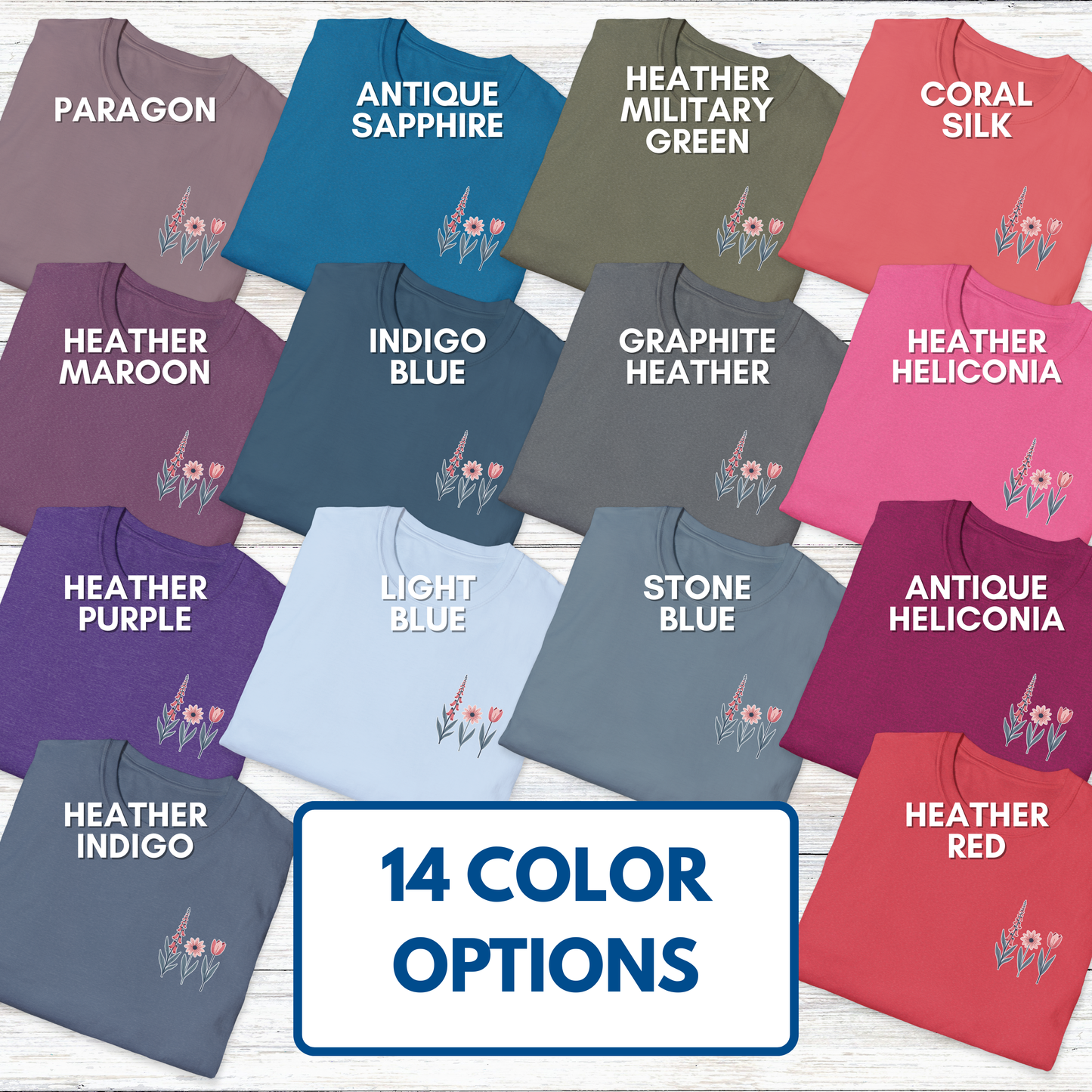 Floral Book Bouquet Unisex T-Shirt | Democracy Blossoms Here - Foxglove Daisy Tulip