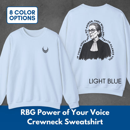 Ruth Bader Ginsburg Portrait Sweatshirt | Power of Your Voice RBG Crewneck Pullover