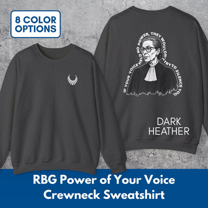 Ruth Bader Ginsburg Portrait Sweatshirt | Power of Your Voice RBG Crewneck Pullover